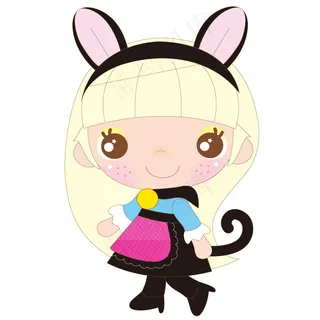 印花矢量图 女童 卡通形象 人物 ...