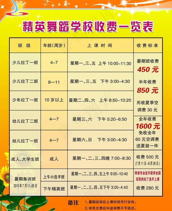 学校收费模板图片psd模版下载