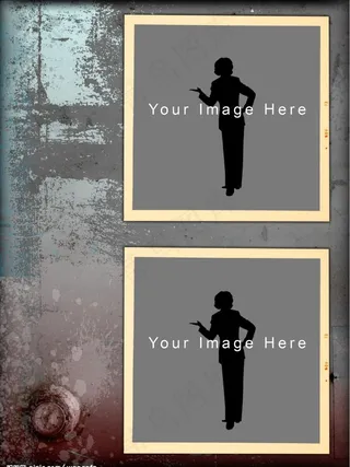 颓废分层相框图片