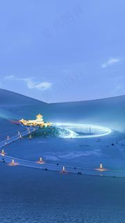 沙漠夜晚景观高清摄影图片