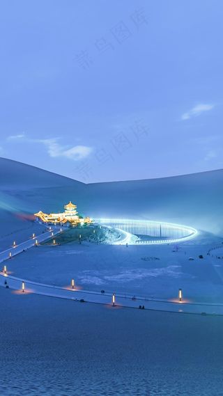 沙漠夜晚景观高清摄影图片