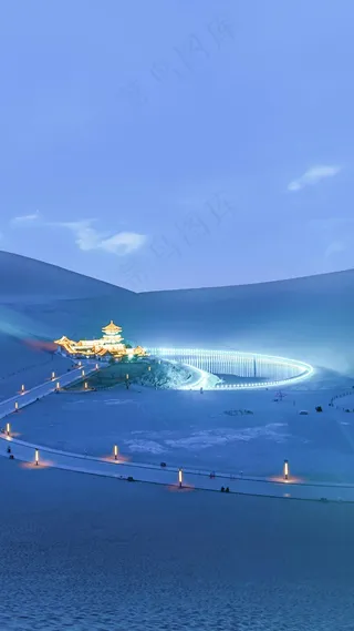 沙漠夜晚景观高清摄影图片