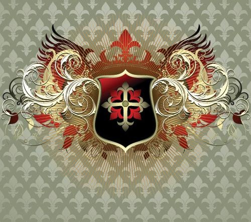 花纹翅膀盾牌图片