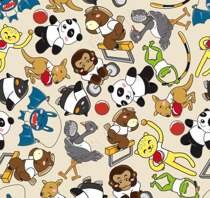 卡通背景 动物运动会图片