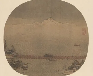 长桥卧波图 古画图片