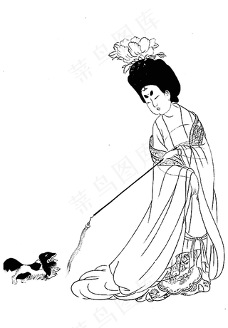 簪花仕女图图片