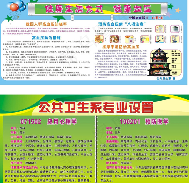 绿色学校健康教育展板cdr矢量模版下载