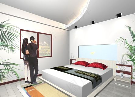 白色卧室效果图