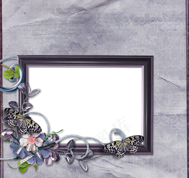 花朵花藤相框设计图片