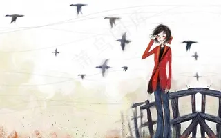 韩国手绘人物梦想插画