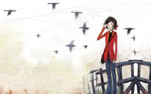 韩国手绘人物梦想插画 韩国手绘人物梦想插画