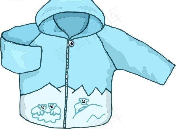 粉蓝色儿童外衣设计ai矢量模版下载