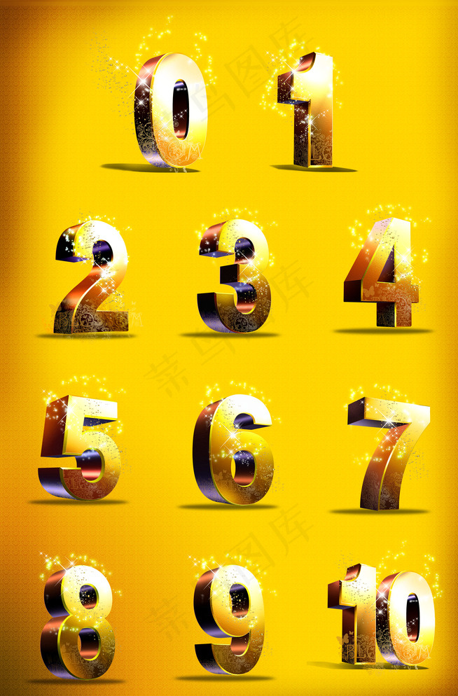 金属立体数字图片(3000X4494(DPI:300))psd模版下载