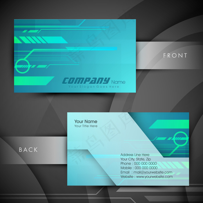 高档大气精致简洁名片设计模板