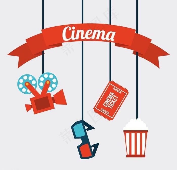 摄影机3d眼镜爆米花图片