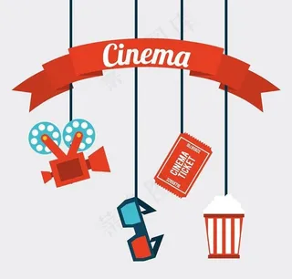 摄影机3d眼镜爆米花图片