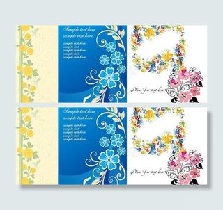 4个可爱的韩国风格花纹矢量素材