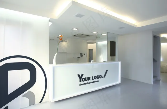 LOGO样机公司形象墙psd模版下载