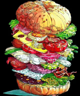 汉堡插画图图片