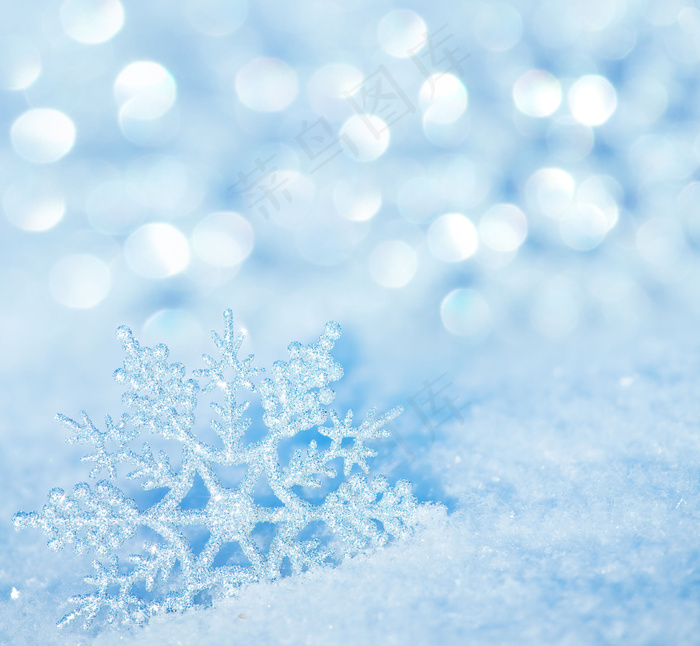 雪地雪花光斑背景图片