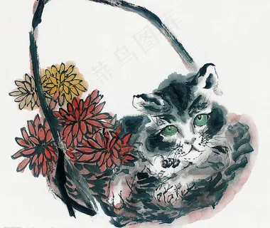 中国画--猫(51张)图片