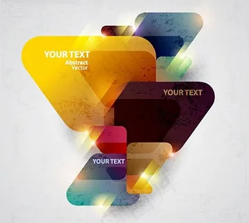 炫彩透光几何图形背景矢量四