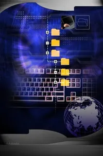 互联网时代 地球 键盘 商务科技背...