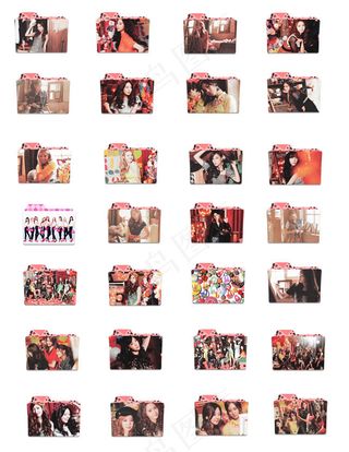 粉色美女文件夹图标素材