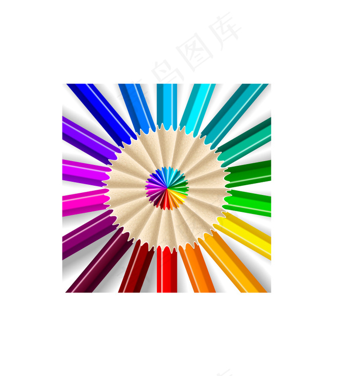 彩色铅笔矢量素材下载