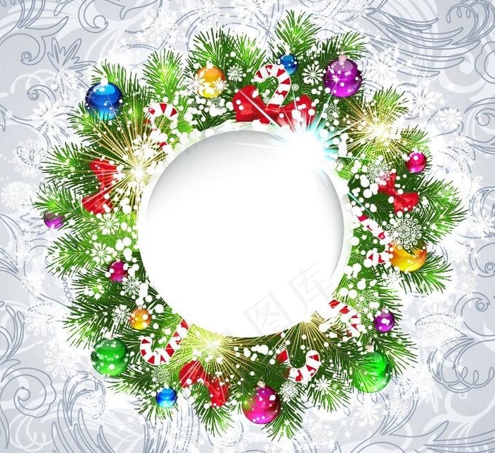 松枝圣诞花环背景图片
