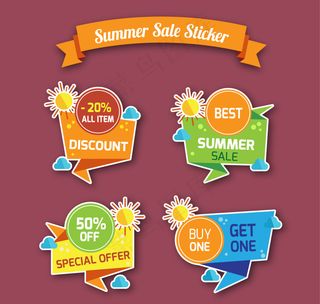 夏季销售贴纸集