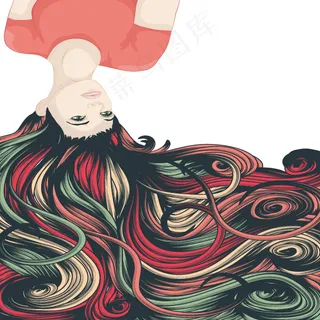 印花矢量图 人物 女人 女装 少淑...