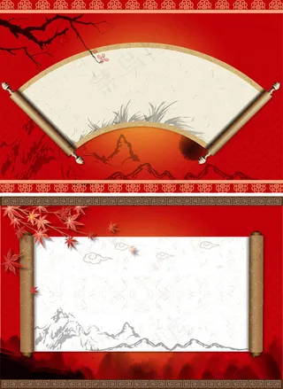 卷轴底图背景矢量素材