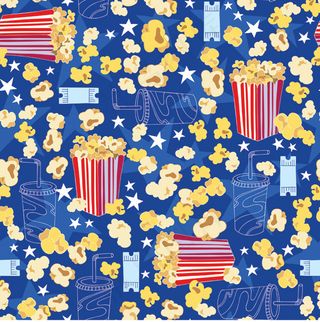 电影与艺术爆米花可乐调色板画笔矢量...