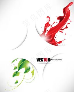 喷溅标签背景02—矢量素材