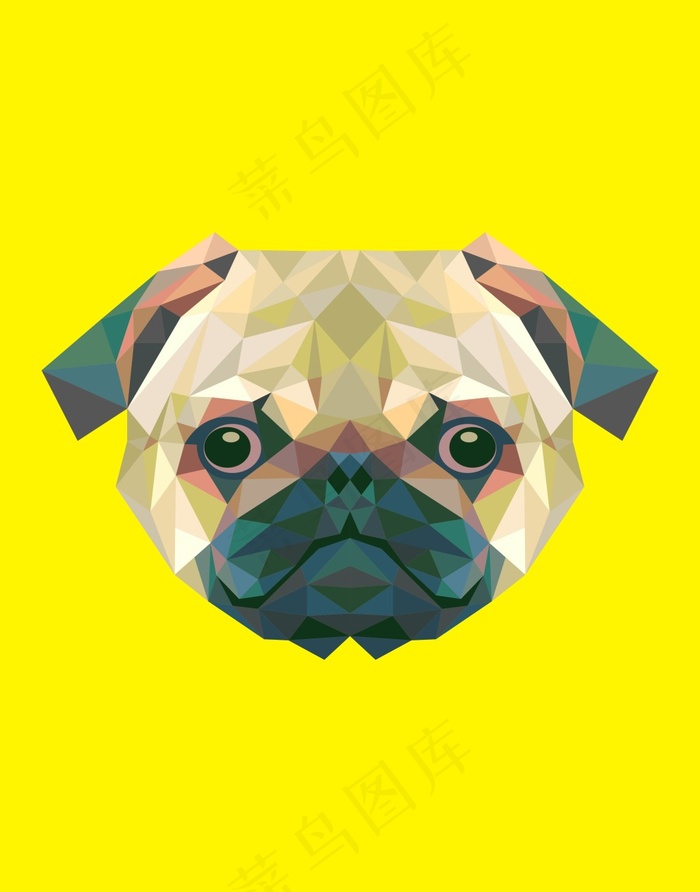 狗狗几何图像插画