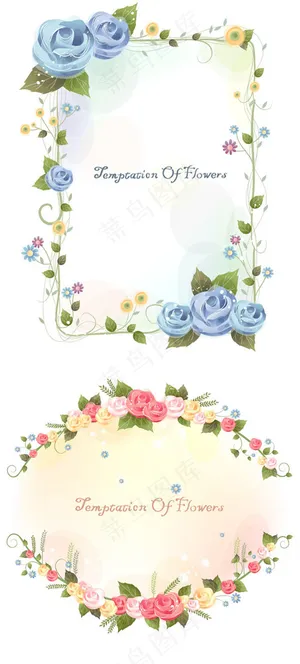 玫瑰藤蔓边框矢量素材 玫瑰藤蔓边框矢量素材