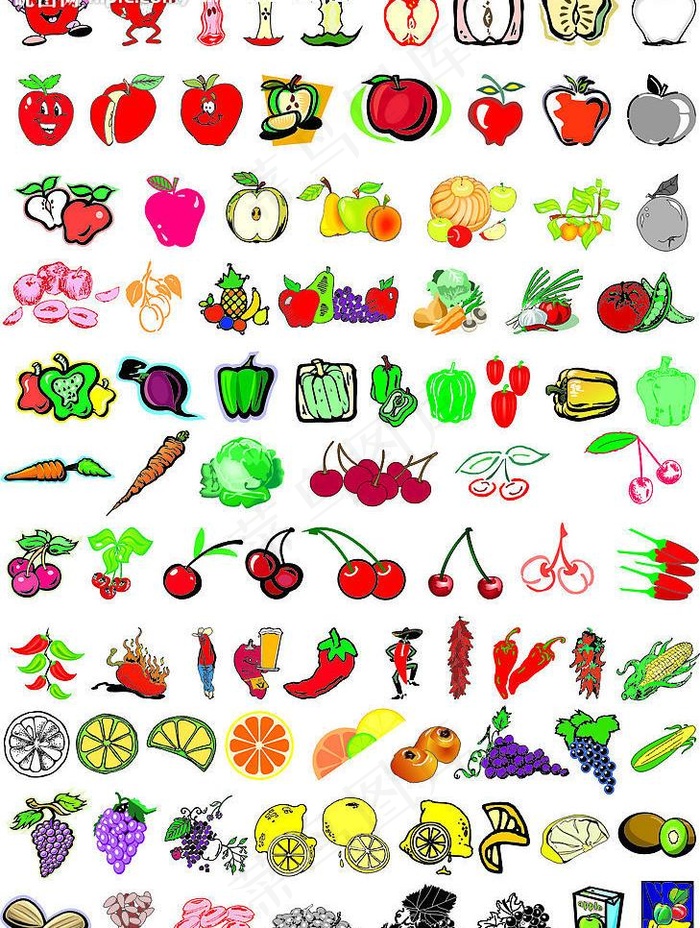 水果蔬菜矢量图［精美］图片cdr矢量模版下载