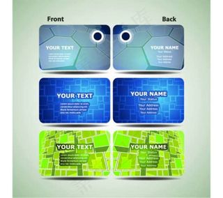 立体图形卡片模板矢量素材