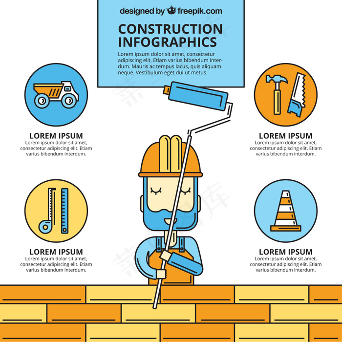 手绘工人infographyai矢量模版下载