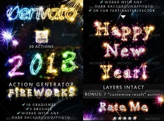 炫彩烟花效果艺术字动作