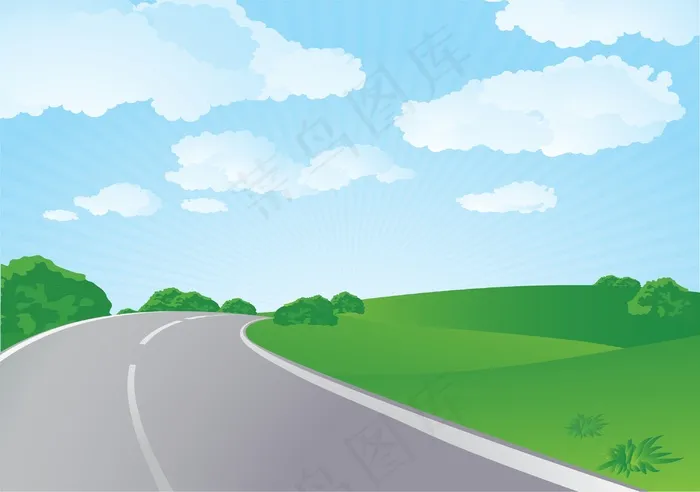 无限的道路矢量插画eps,ai矢量模版下载