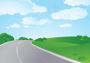 无限的道路矢量插画