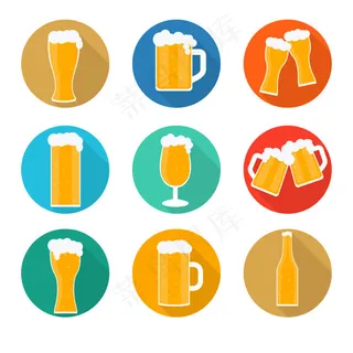 啤酒图标矢量素材下载