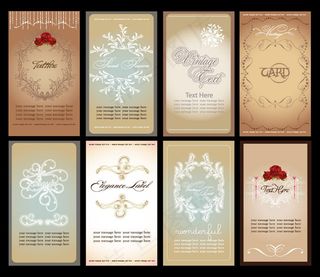 欧式花纹边框名片卡片设计矢量素材
