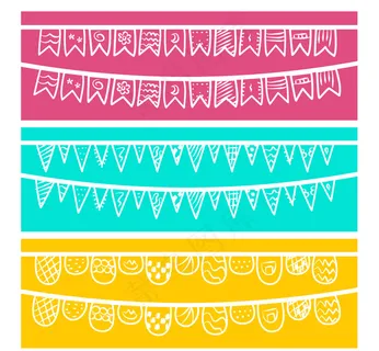 白色手绘节日拉旗banner矢量素...