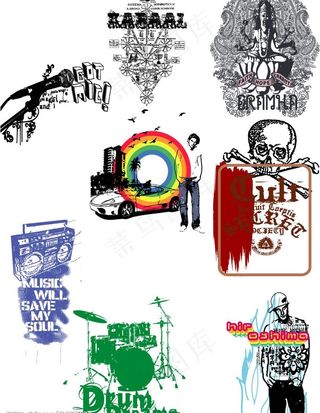 欧式经典矢量t-shilt图案底纹...