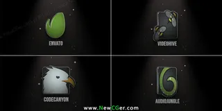 闪烁灯光中的简约标志演绎片头AE工...