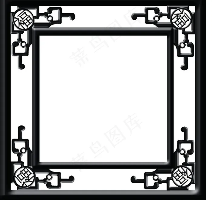 古典相框方形之韵律图片psd模版下载