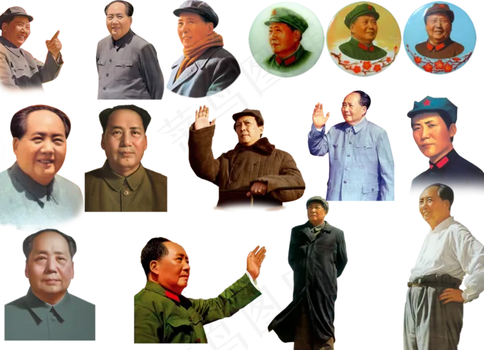 毛主席头像PS分层元素(4724X3413(DPI:299))psd模版下载